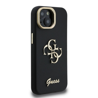 Guess 4G Logo Stand Camera Frame iPhone 15, Black