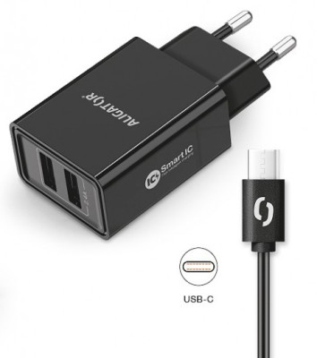 Aligator DC adaptér USB-C smart IC s 2xUSB 2,4A