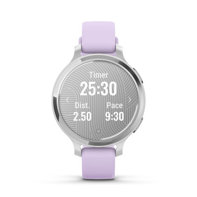 Garmin Lily 2 Active, Silver / Purple Jasmine Silicone Band