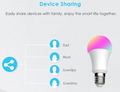 Chytrá wifi žárovka E27 RGB