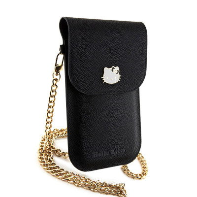 Hello Kitty PU Metal Logo Leather Wallet Phone Bag