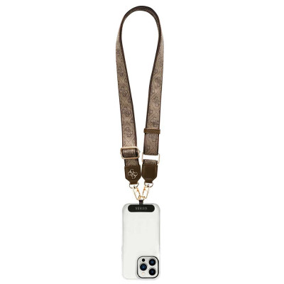 Guess Crossbody popruh PU 4G Metal Logo, Brown