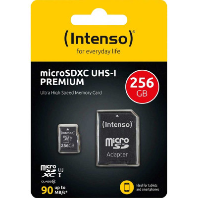 Intenso 256GB micro SDXC Premium UHS-I + adaptér