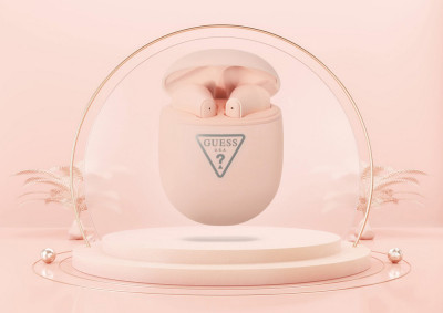 Guess True Wireless Triangle Logo Stereo, Pink