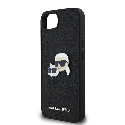 Karl Lagerfeld Glitter Metal K+Ch iPhone 16e Black