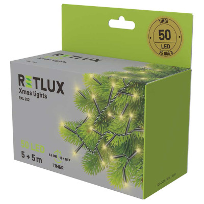 RETLUX světelný řetěz 50LED 5+5m WW TM