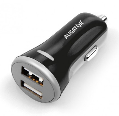 Aligator CL adaptér 3.4A, 2xUSB + USB-C kabel