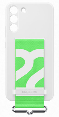 Samsung Silicone Cover with Strap S22+, White