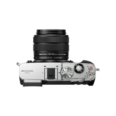 OM SYSTEM PEN body silver Zuiko 14-42mm black