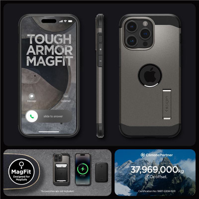 SPIGEN Tough Armor MagSafe iPhone 15 Pro Gun Metal