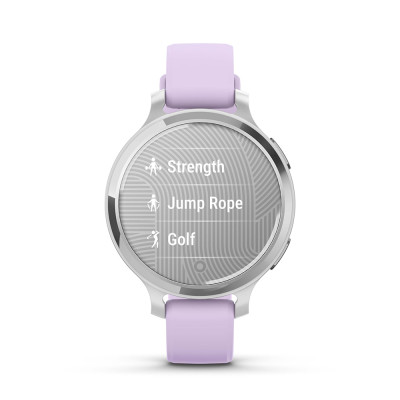 Garmin Lily 2 Active, Silver / Purple Jasmine Silicone Band