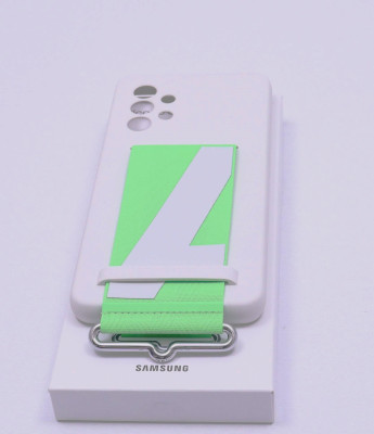 Samsung Silicone Cover with Strap A53 5G, White