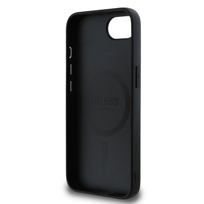 Guess Grained Classic Logo MagSafe iPhone 16e BLK