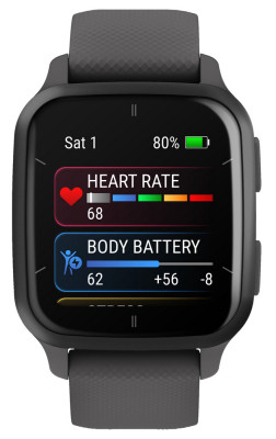 Garmin Venu SQ2, Slate/Shadow Gray Silicone Band