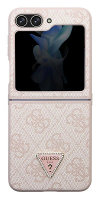 Guess Leather Triangle Case Galaxy Z Flip 5, Pink