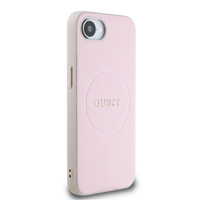 Guess Grained Classic Logo MagSafe iPhone 16e PNK