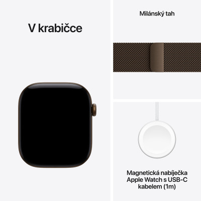 Apple Watch Series 12 42mm tmavě bronzový hliník s tmavě bronzovým milánským tahem