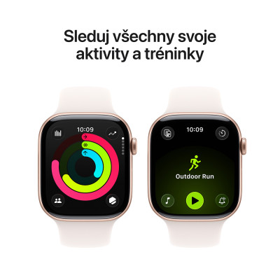Apple Watch Series 11 GPS + Cellular 46mm Rose Gold Aluminium Case with Light Blush Sport Band - S/M