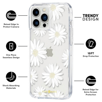 Case Mate Tough Print Glitter Daisies iPhone 13PRO