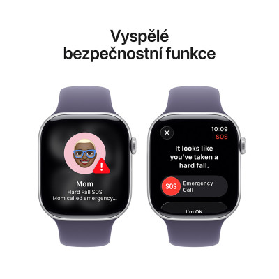 Apple Watch Series 11 GPS + Cellular 46mm Silver Aluminium Case with Purple Fog Sport Band - S/M
