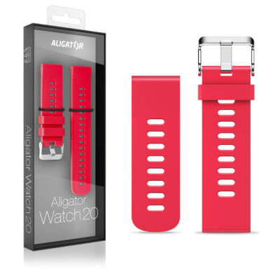 Aligator Watch Straps 20 silikonový řemínek, Red