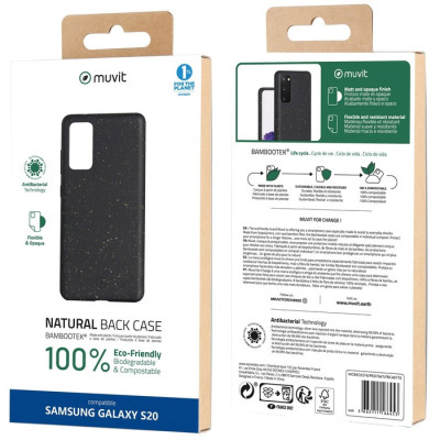 MUVIT Bambootek BIO kryt Galaxy S22, Black