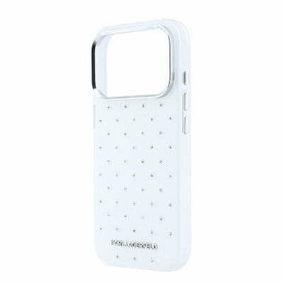 Karl Lagerfeld Rhinestones iPhone 18 Pro Max,White