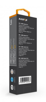 Aligator nabíjecí kabel 2v1 pro iPhone/iPad/Watch