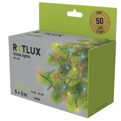 RETLUX světelný řetěz 50LED 5+5m MC TM