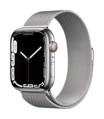 Apple Watch S7 Cell 45mm Silver Steel, Milanese L.