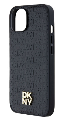 DKNY Repeat Pattern Stack Logo iPhone 15, Black