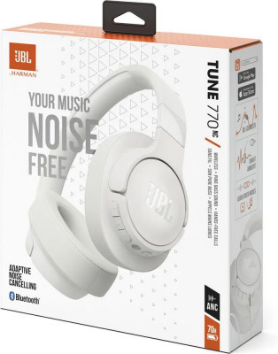 JBL Tune 770NC bezdrátová sluchátka, White