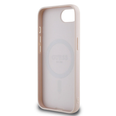 Guess Grained Classic Logo MagSafe iPhone 16e PNK