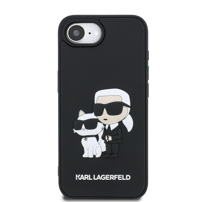 Karl Lagerfeld 3D Rubber K+CH iPhone 16e, Black