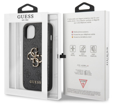 Guess Big 4G Metal Logo Case iPhone 13 mini, Grey