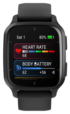 Garmin Venu SQ2, Music, Slate/Black Silicone Band