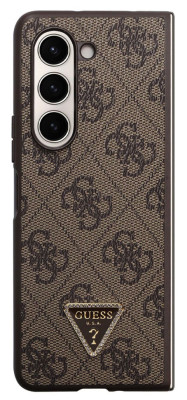 Guess Leather Triangle Case Galaxy Z Fold 5, Brown