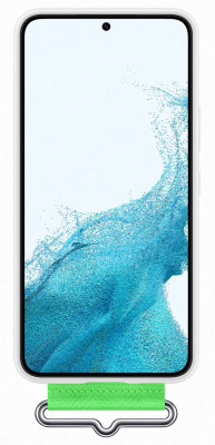 Samsung Silicone Cover with Strap S22, White