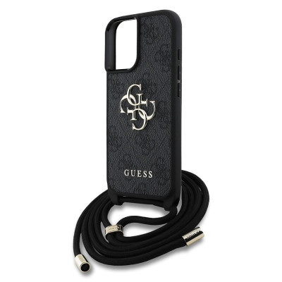 Guess PU 4G Metal Logo Crossbody iPhone 16, Black