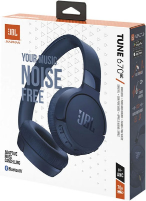 JBL Tune 670NC bezdrátová sluchátka, Blue