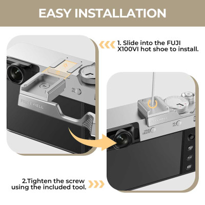 FREEWELL Fuji X100VI Thumb Grip with CSM (Silver)