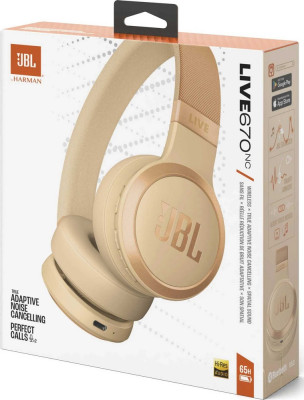 JBL Live 670NC bezdrátová stereo sluchátka, Sand