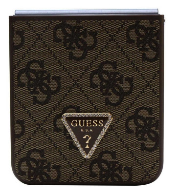 Guess Leather Triangle Case Galaxy Z Flip 5, Brown