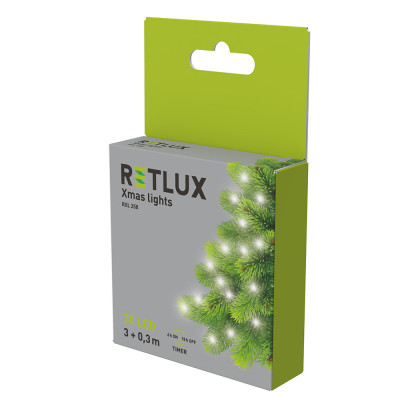RETLUX světelný řetěz Nano 30LED AA CW TM