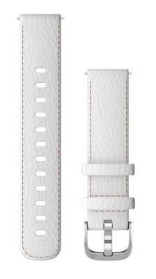 Řemínek Quick Release 18mm, kožený bílý, stříbrná