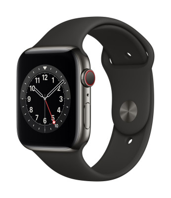 Apple Watch S6 Cell 44mm Graphite Steel, Black Spo