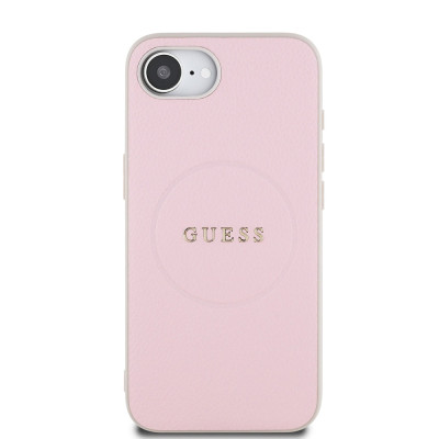 Guess Grained Classic Logo MagSafe iPhone 16e PNK