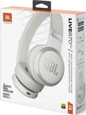 JBL Live 670NC bezdrátová stereo sluchátka, White