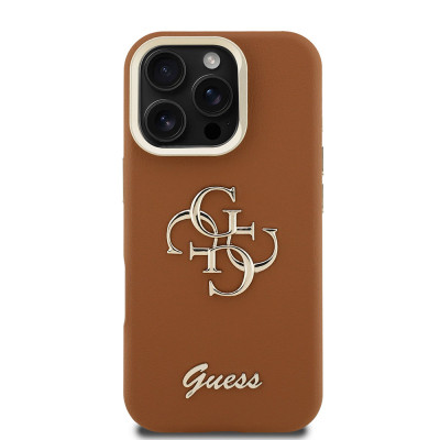 Guess 4G Logo Stand Camera Frame iPhone 16 Pro, Br