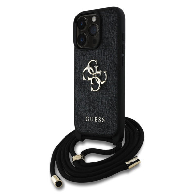 Guess PU 4G Metal L. Crossbody iPhone 16 Pro,Black